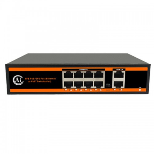 Novacom ND1P802ALF-8*10/100M BIT Ports 2*10/100M Uplink Port Watchdog Poe Switch