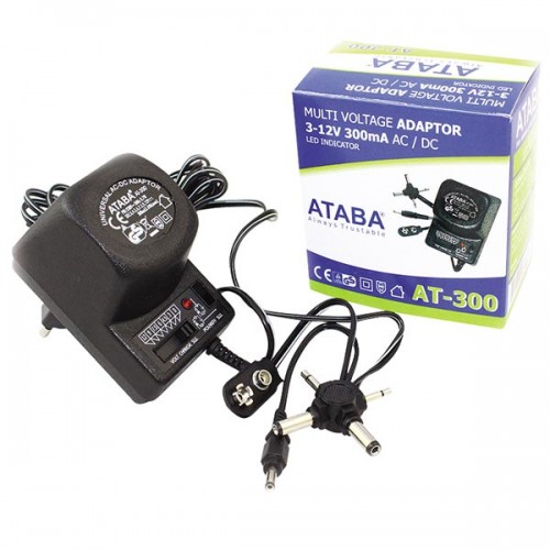 Ataba AT-300 3-12V 300 mA Kademeli Adaptör