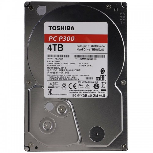 Toshiba P300 5400 Rpm Sata3 128 MB 4 TB Harddisk HDWD240UZSVA