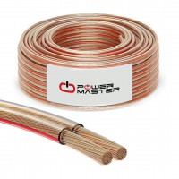 PowerMaster PM-2749 2X0.50 Şeffaf Kodlu 100 Metre Bakır Cu Hoparlör Kablosu